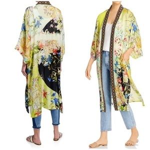 Johnny Was Tawney Silk Kimono in Multi Floral Size Small